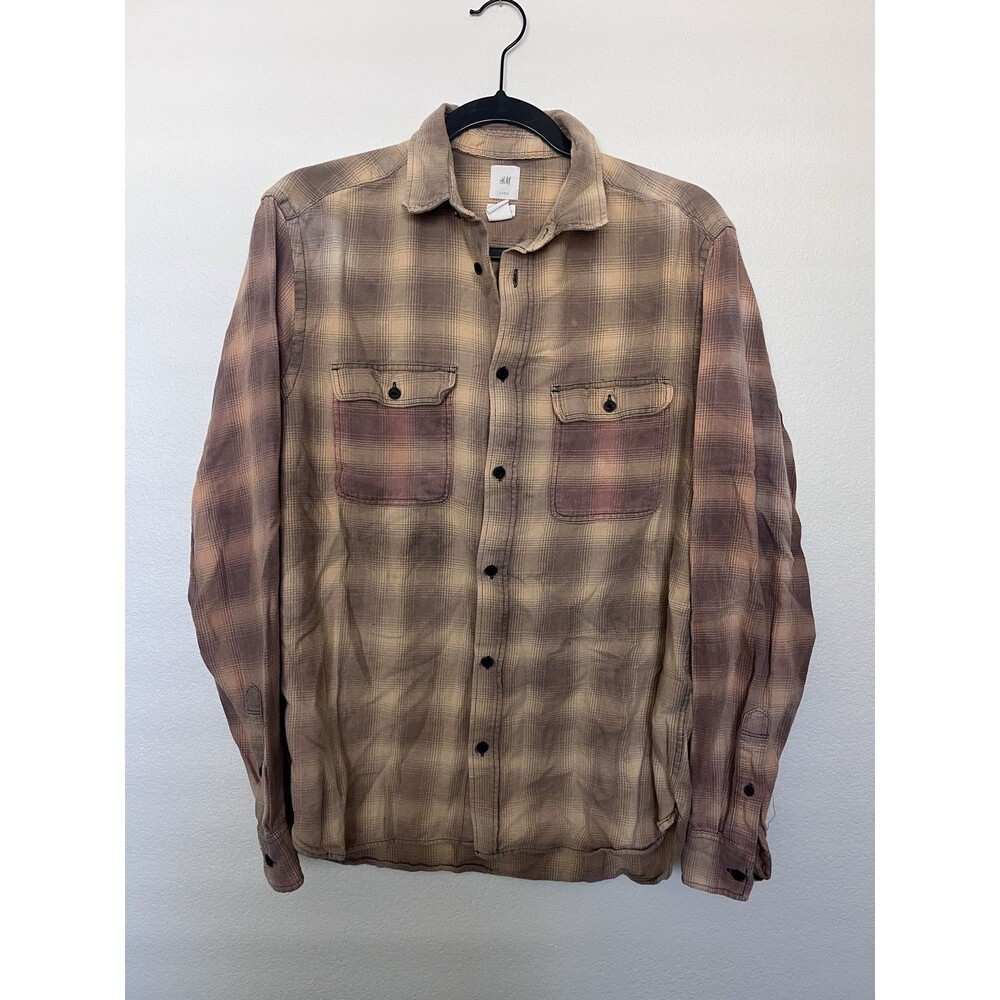 Men’s H&M Uniquely Bleached Flannel Shirt Size Medium